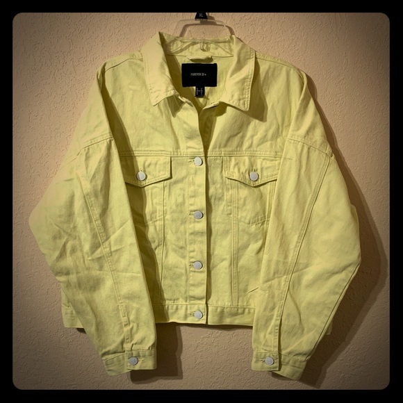 plus size yellow jean jacket